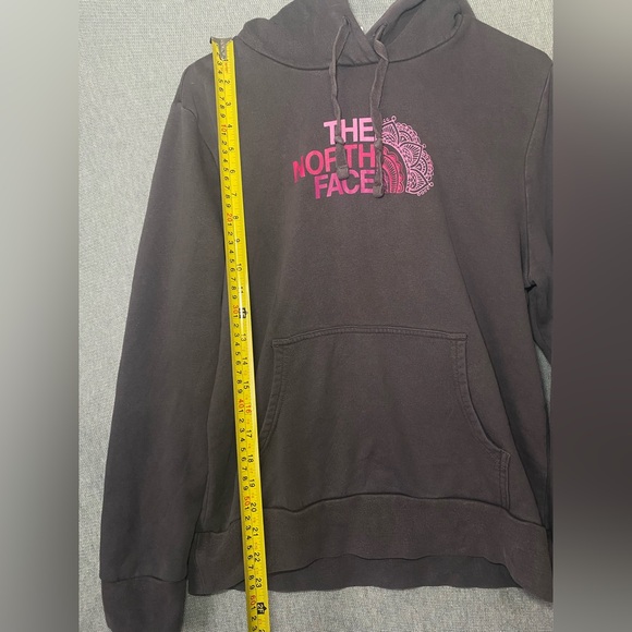 The North Face Hoodie Sweatshirt Women’s Large Fleece Pocket Washed Gray Pink - Picture 5 of 9